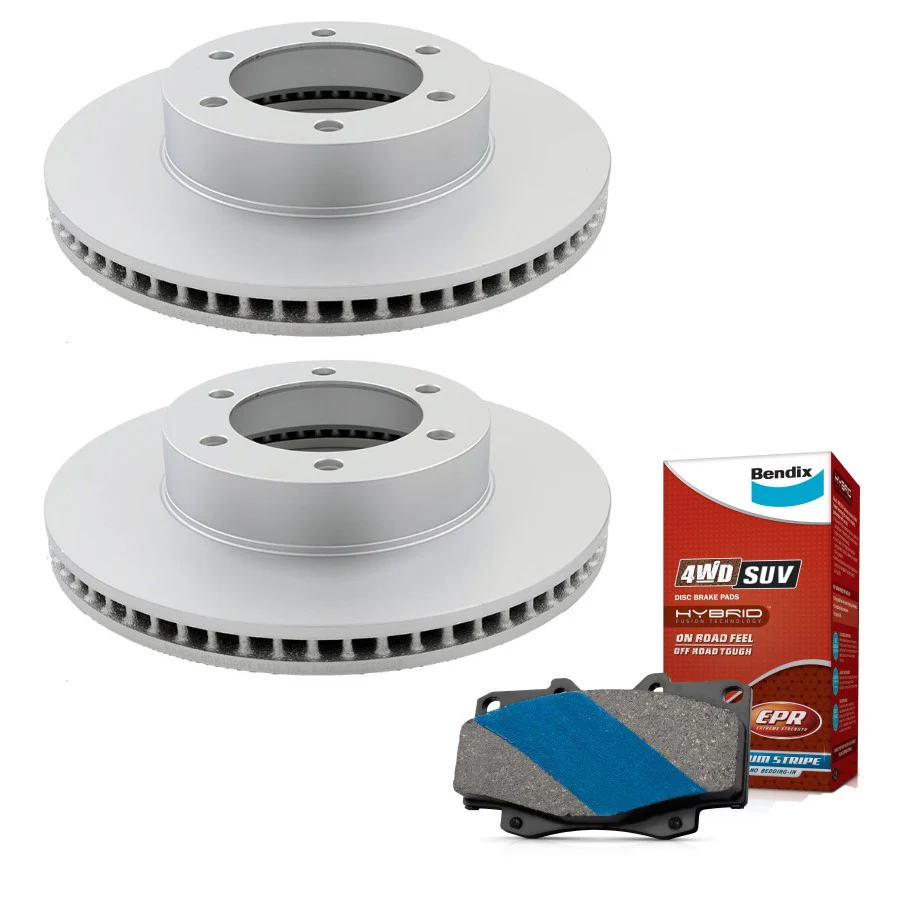 Front Bendix Brake Pads + Rotors For Toyota Hilux KUN26 GGN25 319mm with VSC