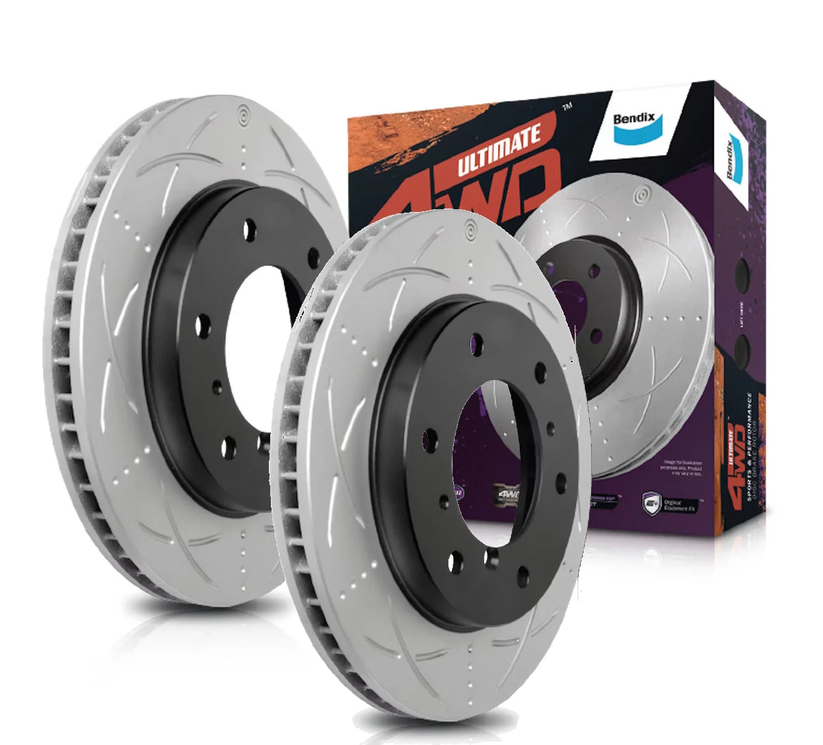 2x Bendix Rear Slotted and Dimpled Brake Rotors for Jeep Grand Cherokee WK 10~On