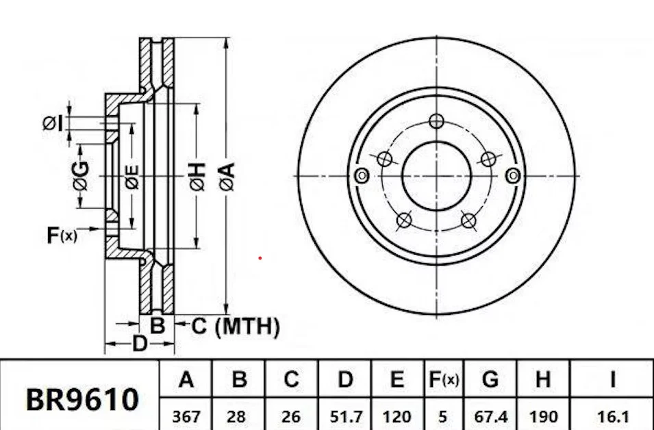 Bendix Ultimate Brake Disc Rotor - BR9610 - Image 2