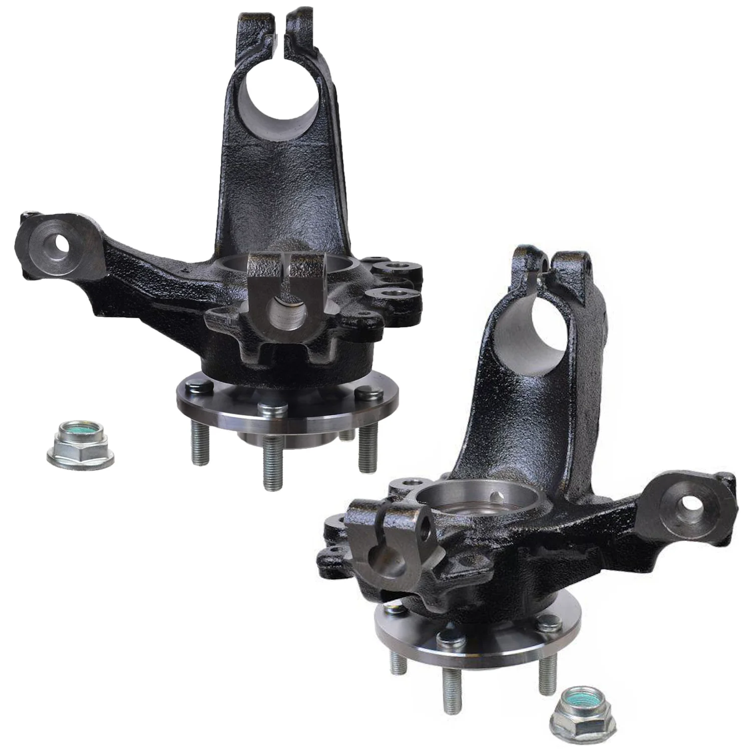 Two Front Wheel Bearing, Hub + Knuckle for Ford Focus LW LZ 2012~2018