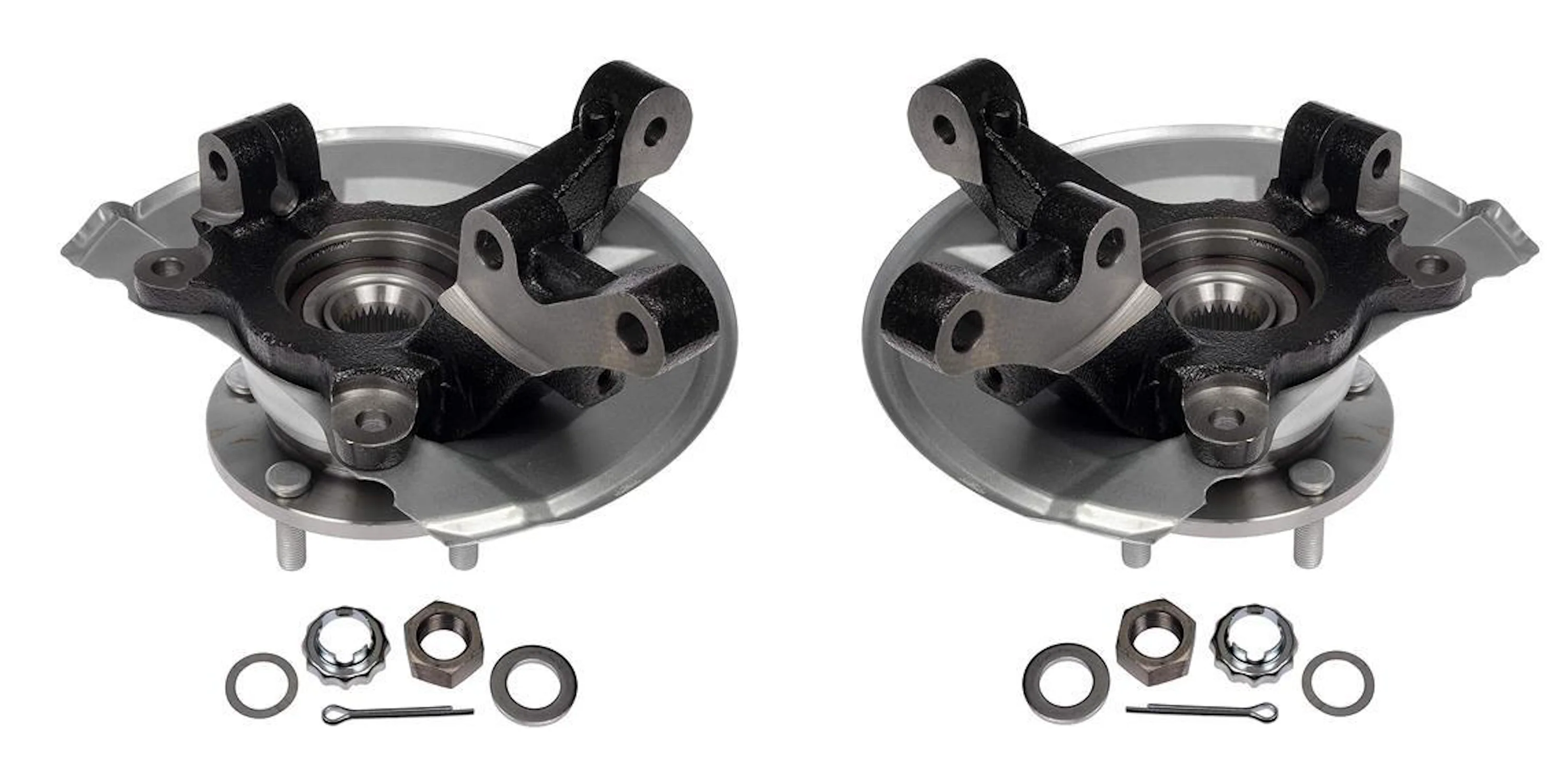 Two Front Wheel Bearing, Hub + Knuckle for Jeep Compass MK, Jeep Patriot MK, Dodge Caliber PM PM