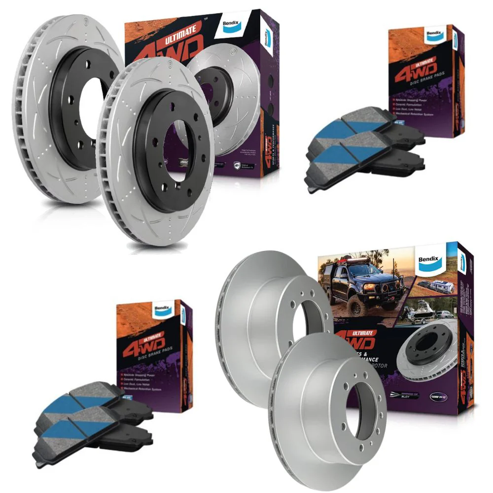 Bendix ULT4WD Brake Pads+Rotors for Toyota LandCruiser LC300 FJA300 Prado GDJ251