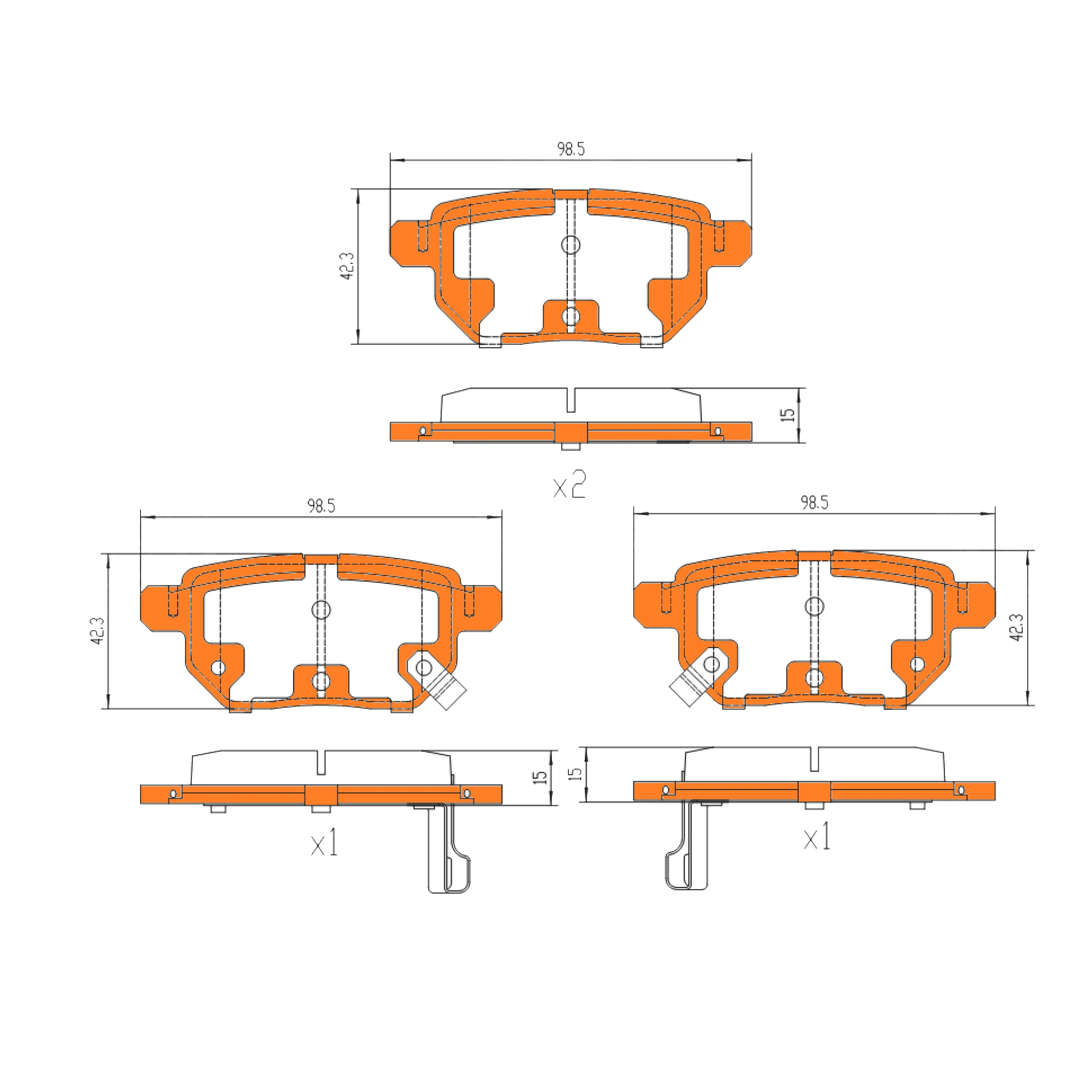 Rear Brake Pads Set for Toyota Corolla ZRE182 ZRE172 ZRE152 Prius ZVW30 Auris - Image 2