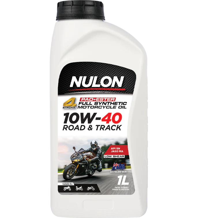 Nulon 4 Stroke Full Synthetic Road and Track 10W-40 Motorcycle Oil 1 Litre - RT10W40-1
