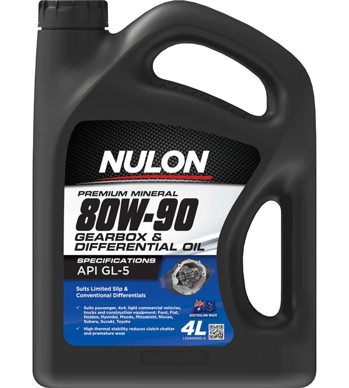 Nulon Premium Mineral 80W-90 Gearbox & Differential Oil 4 Litres - LSD80W90-4
