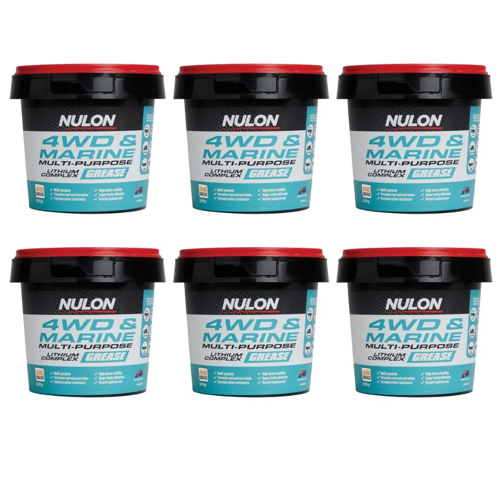 Set of 6 Nulon 4WD and Marine Multi-Purpose Lithium Complex Grease 500g